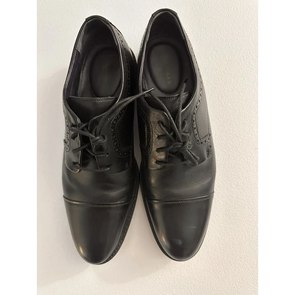 Cole Haan Grand.Os C28881 Men's Black Leather Cap Toe Brogue Oxford 11 M